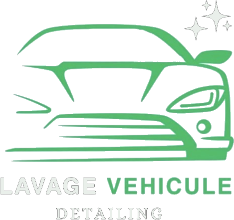 Logo Lavage Véhicule Detailing — silhouette de voiture verte